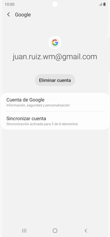 Pulsa Sincronizar cuenta. Pulsa Sincronizar cuenta.