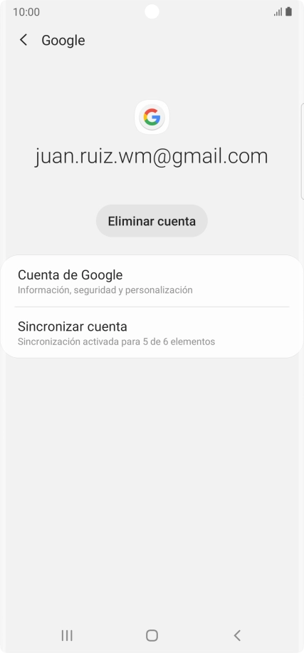 Pulsa Sincronizar cuenta. Pulsa Sincronizar cuenta.