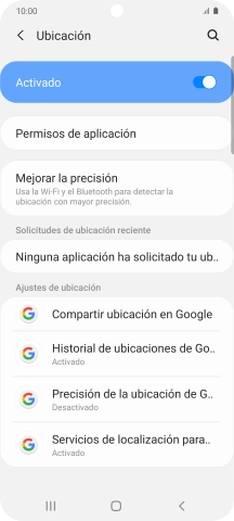 Pulsa Permisos de aplicación. Pulsa Permisos de aplicación.