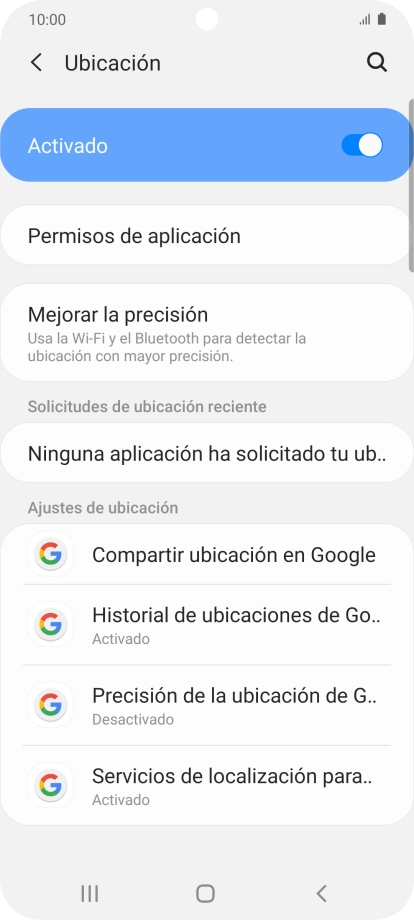 Pulsa Permisos de aplicación. Pulsa Permisos de aplicación.