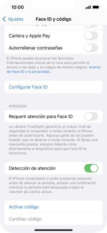 Pulsa Activar código e introduce un código de seguridad de libre elección dos veces seguidas. Pulsa Activar código e introduce un código de seguridad de libre elección dos veces seguidas.