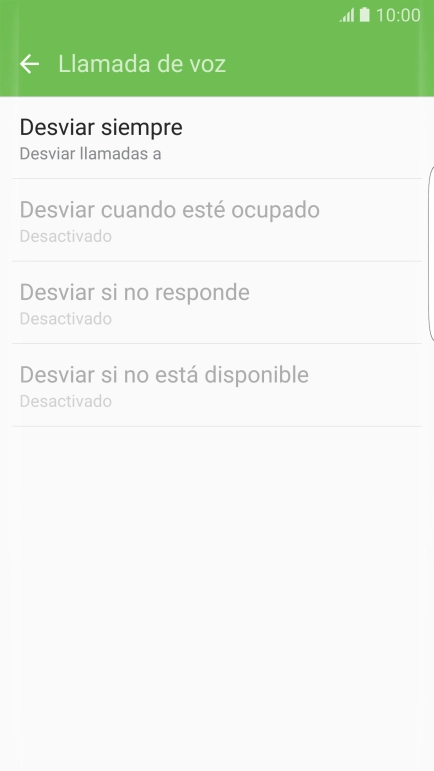 Pulsa el tipo de desvío deseado. Pulsa el tipo de desvío deseado.