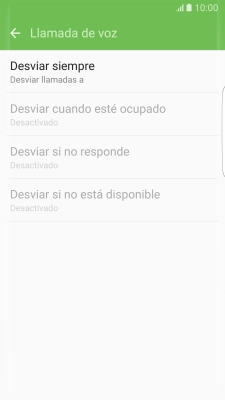 Pulsa el tipo de desvío deseado. Pulsa el tipo de desvío deseado.