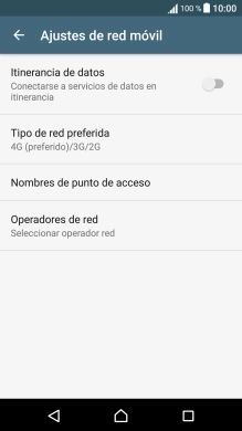 Pulsa Nombres de punto de acceso. Pulsa Nombres de punto de acceso.
