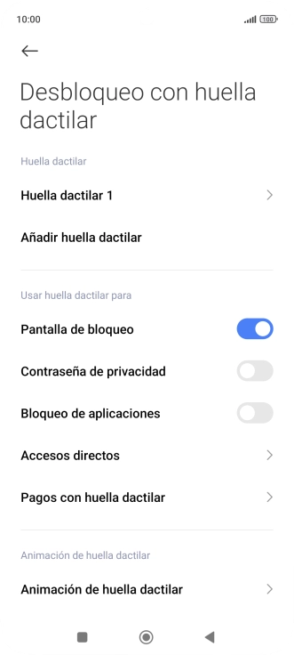Pulsa el indicador junto a los ajustes deseados para activarlos o desactivarlos. Pulsa el indicador junto a los ajustes deseados para activarlos o desactivarlos.