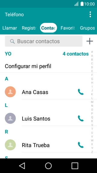 Pulsa el icono de nuevo contacto. Pulsa el icono de nuevo contacto.