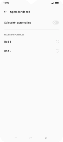 Pulsa la red deseada. Pulsa la red deseada.