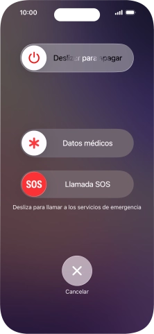 Pulsa el icono de apagar y arrástralo hacia la derecha. Pulsa el icono de apagar y arrástralo hacia la derecha.