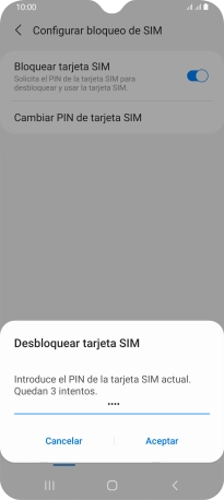 Introduce tu código PIN y pulsa Aceptar. Introduce tu código PIN y pulsa Aceptar.
