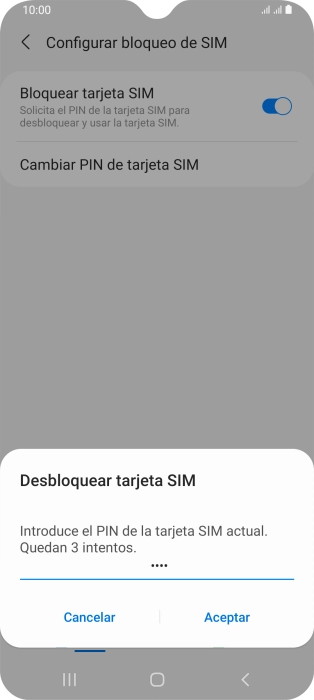 Introduce tu código PIN y pulsa Aceptar. Introduce tu código PIN y pulsa Aceptar.