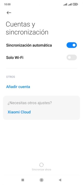Pulsa Añadir cuenta. Pulsa Añadir cuenta.
