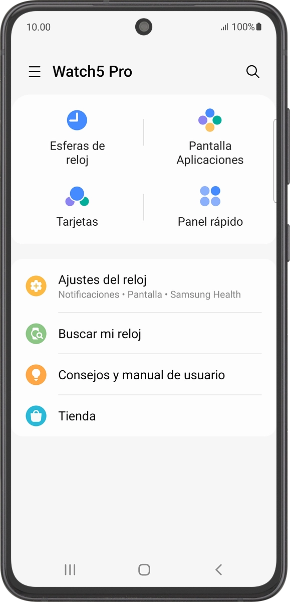 En el teléfono: Cuando aparece esta imagen de pantalla, el smartwatch está activado y sincronizado con el teléfono.