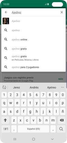 Introduce el nombre del tema o de la app y pulsa el icono de búsqueda. Introduce el nombre del tema o de la app y pulsa el icono de búsqueda.