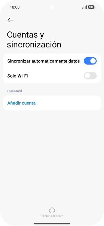 Pulsa Añadir cuenta. Pulsa Añadir cuenta.