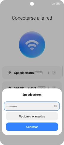 Introduce la contraseña de la red wifi y pulsa Conectar. Introduce la contraseña de la red wifi y pulsa Conectar.