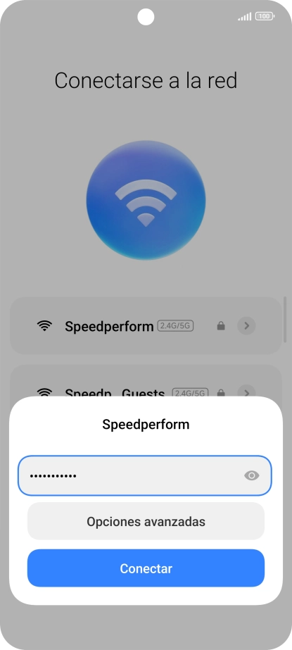 Introduce la contraseña de la red wifi y pulsa Conectar. Introduce la contraseña de la red wifi y pulsa Conectar.
