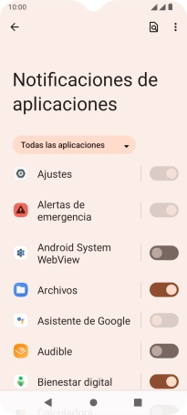 Pulsa el indicador junto a la app deseada para activar o desactivar la función. Pulsa el indicador junto a la app deseada para activar o desactivar la función.