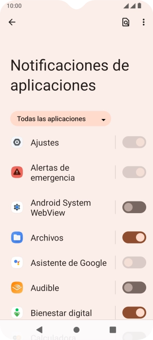 Pulsa el indicador junto a la app deseada para activar o desactivar la función. Pulsa el indicador junto a la app deseada para activar o desactivar la función.