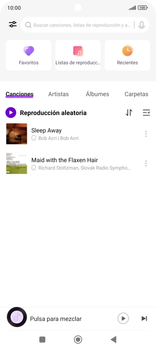 Pulsa el archivo de música deseado. Pulsa el archivo de música deseado.
