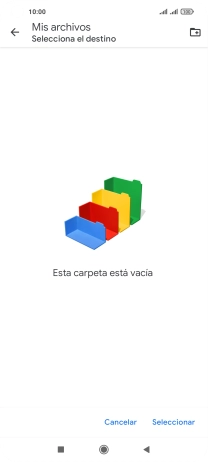 Si deseas crear una nueva carpeta, pulsa el icono de nueva carpeta y sigue las indicaciones de la pantalla para crearla. Si deseas crear una nueva carpeta, pulsa el icono de nueva carpeta y sigue las indicaciones de la pantalla para crearla.