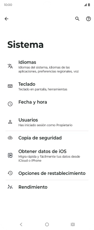 Pulsa Opciones de restablecimiento.