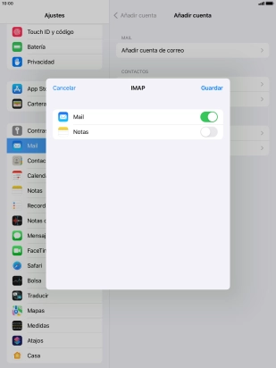 Pulsa Guardar. Ahora se ha configurado tu cuenta de correo electrónico. Si deseas seleccionar más ajustes del servidor de correo de entrada o de salida, continúa con los pasos siguientes.