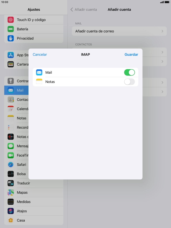 Pulsa Guardar. Ahora se ha configurado tu cuenta de correo electrónico. Si deseas seleccionar más ajustes del servidor de correo de entrada o de salida, continúa con los pasos siguientes.