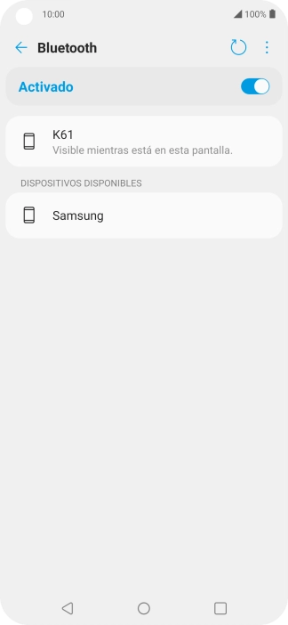 Pulsa el dispositivo Bluetooth deseado y sigue las indicaciones de la pantalla para vincular el dispositivo al teléfono. Pulsa el dispositivo Bluetooth deseado y sigue las indicaciones de la pantalla para vincular el dispositivo al teléfono.