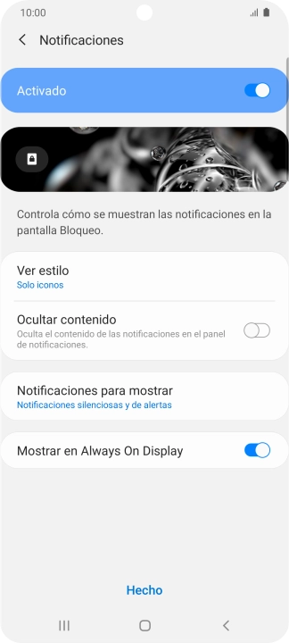 Pulsa los ajustes deseados para activarlos o desactivarlos. Pulsa los ajustes deseados para activarlos o desactivarlos.