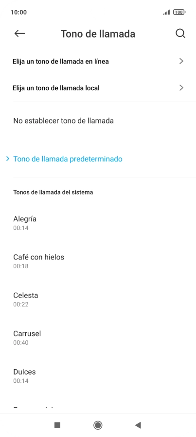 Pulsa Elija un tono de llamada local. Pulsa Elija un tono de llamada local.