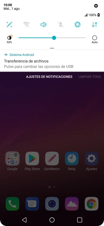 Pulsa Pulse para cambiar las opciones de USB. Pulsa Pulse para cambiar las opciones de USB.