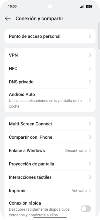 Pulsa Punto de acceso personal. Pulsa Punto de acceso personal.