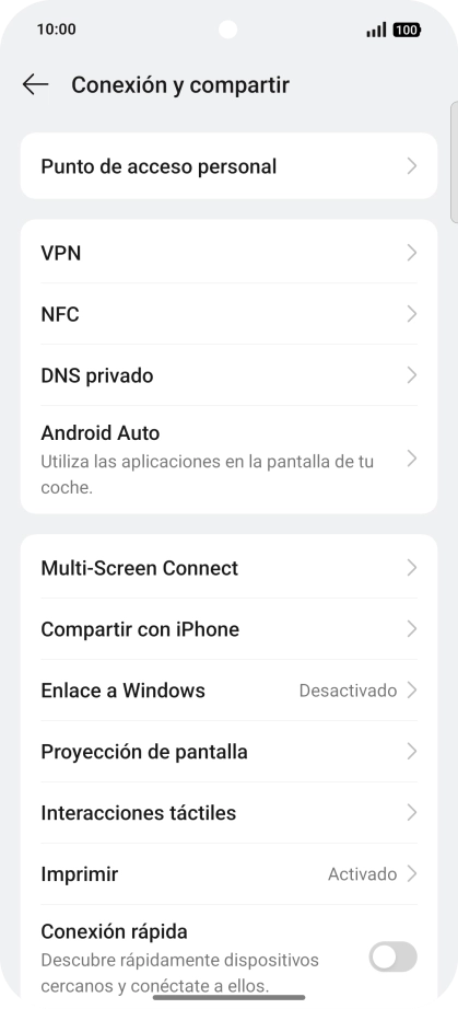 Pulsa Punto de acceso personal. Pulsa Punto de acceso personal.