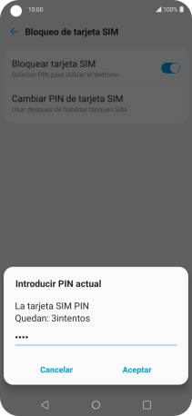 Introduce tu código PIN y pulsa Aceptar. Introduce tu código PIN y pulsa Aceptar.