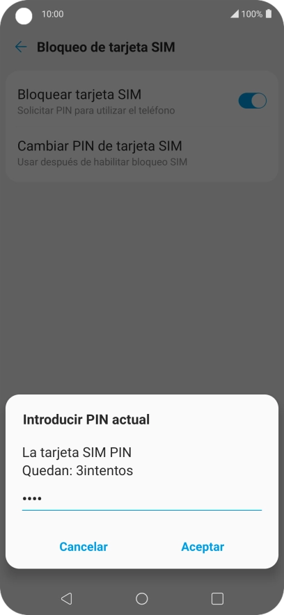 Introduce tu código PIN y pulsa Aceptar. Introduce tu código PIN y pulsa Aceptar.