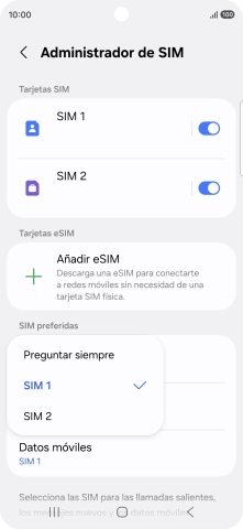Pulsa el ajuste deseado. Pulsa el ajuste deseado.