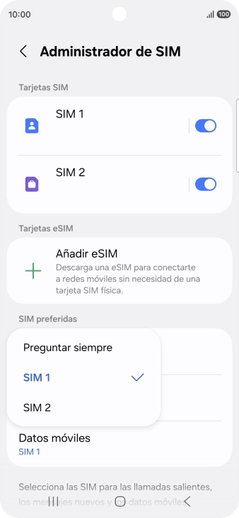 Pulsa el ajuste deseado. Pulsa el ajuste deseado.