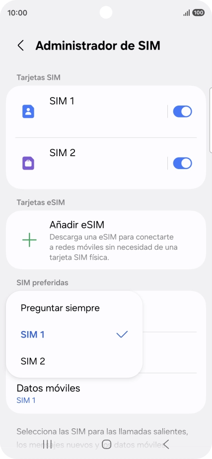 Pulsa el ajuste deseado. Pulsa el ajuste deseado.