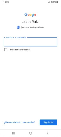 Pulsa Introduce tu contraseña e introduce la contraseña de tu cuenta de Google. Pulsa Introduce tu contraseña e introduce la contraseña de tu cuenta de Google.