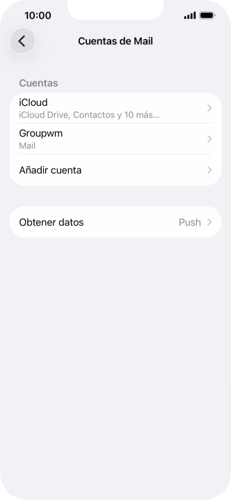 Pulsa el nombre de la cuenta de correo electrónico que acabas de crear. Pulsa el nombre de la cuenta de correo electrónico que acabas de crear.
