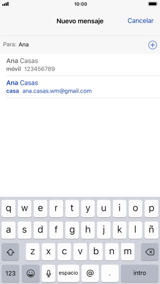 Pulsa el contacto deseado. Pulsa el contacto deseado.