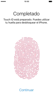 Pulsa Continuar. Si no has añadido anteriormente un código de seguridad, tendrás que introducir un código de libre elección dos veces consecutivas.