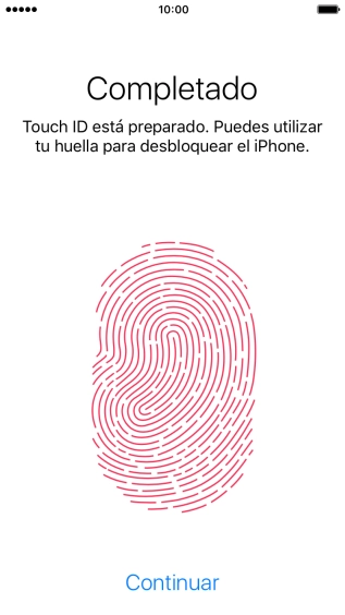 Pulsa Continuar. Si no has añadido anteriormente un código de seguridad, tendrás que introducir un código de libre elección dos veces consecutivas.