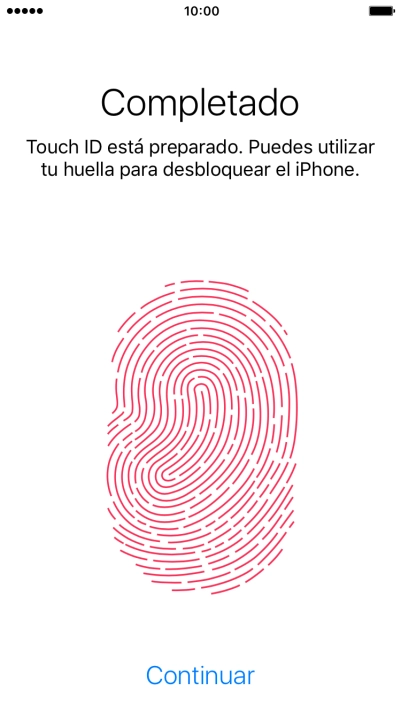Pulsa Continuar. Si no has añadido anteriormente un código de seguridad, tendrás que introducir un código de libre elección dos veces consecutivas.