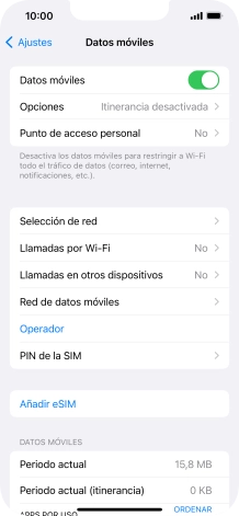 El consumo total aparece junto a Periodo actual. El consumo total aparece junto a Periodo actual.