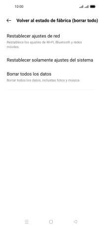 Pulsa Borrar todos los datos. Pulsa Borrar todos los datos.