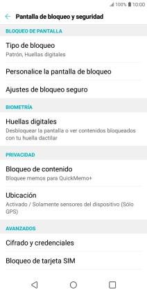 Pulsa Tipo de bloqueo.