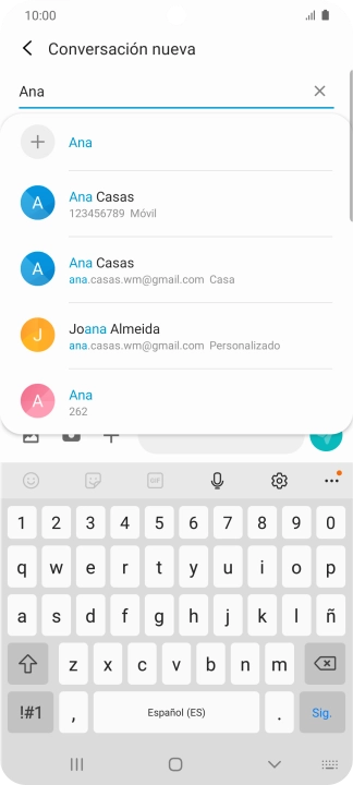 Pulsa el contacto deseado.