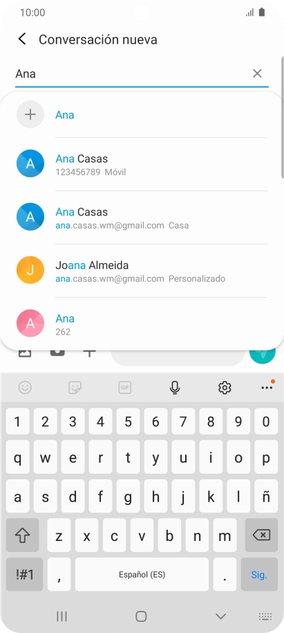 Pulsa el contacto deseado.