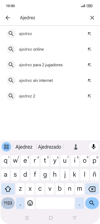 Introduce el nombre del tema o de la app y pulsa el icono de búsqueda. Introduce el nombre del tema o de la app y pulsa el icono de búsqueda.